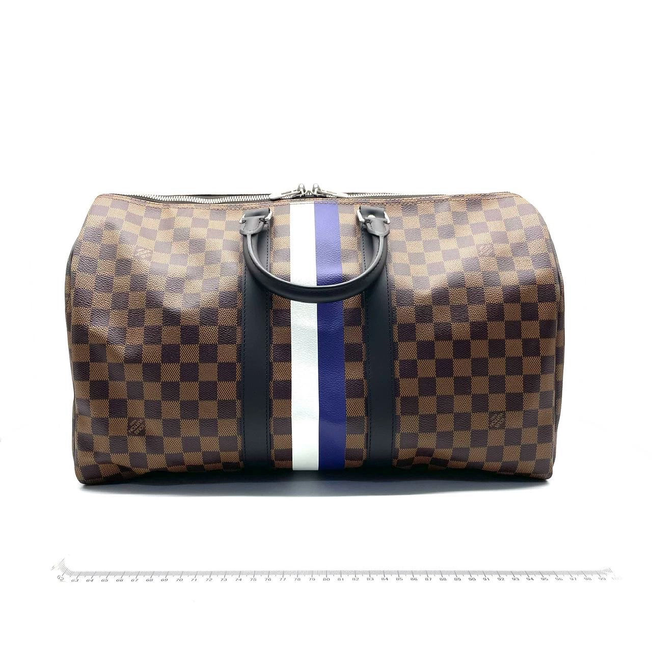 Louis Vuitton SS17 Savannah Keepall 45 Bandouliere Giraffe Brown Canvas Damier Travel Bag