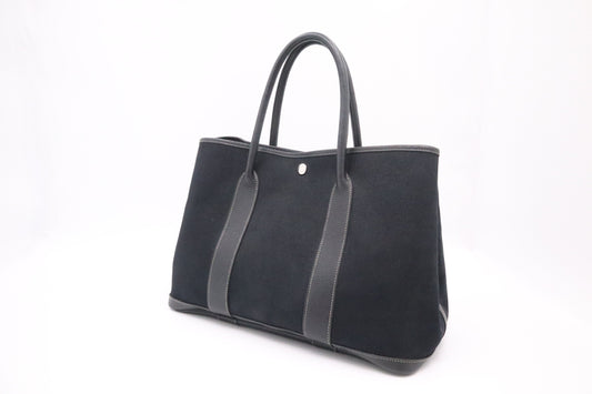 Hermes Garden Party Bag In Canvas Black Travel Bag