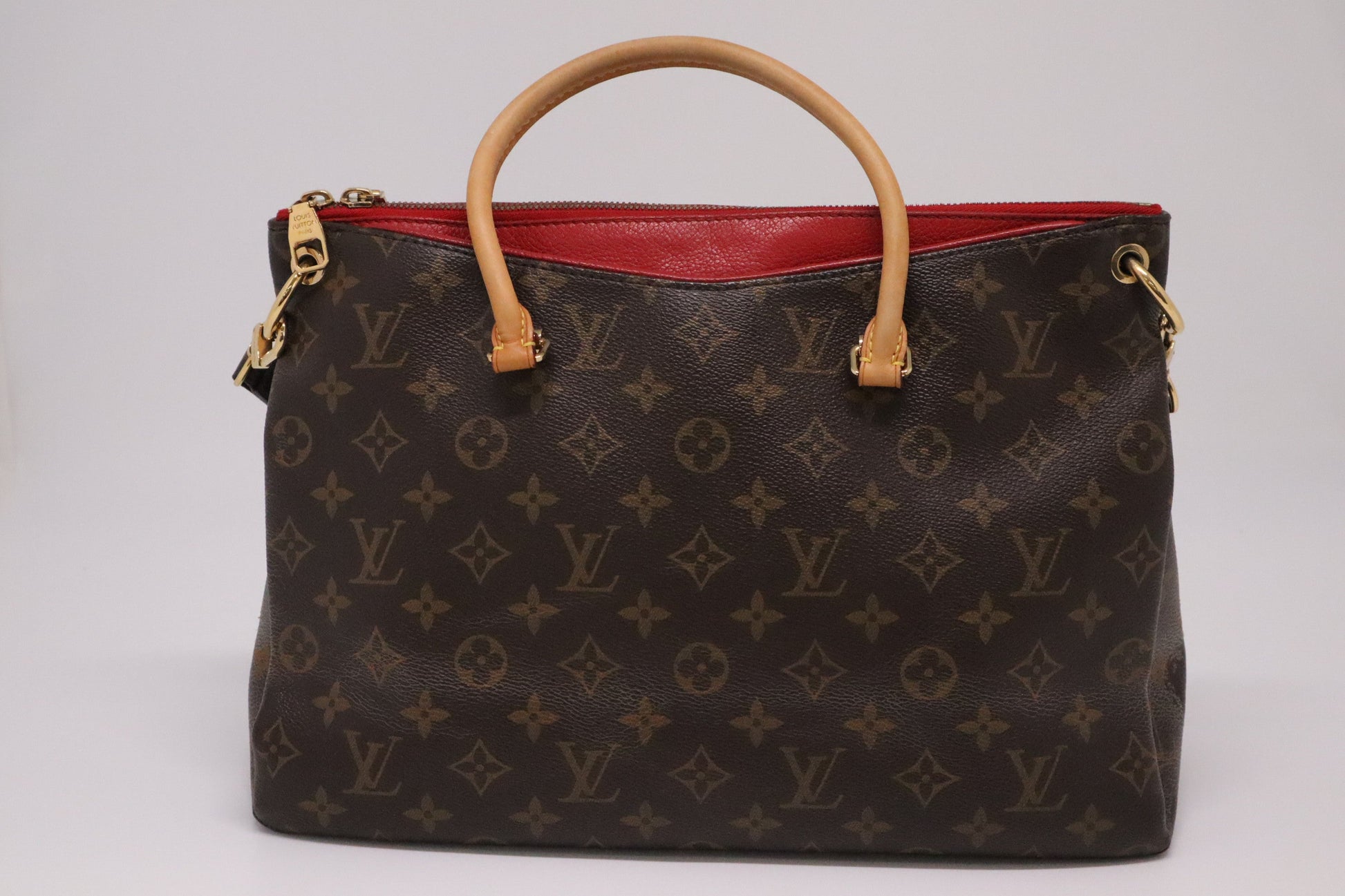 Louis Vuitton Pallas Monogram Canvas Red Handbag