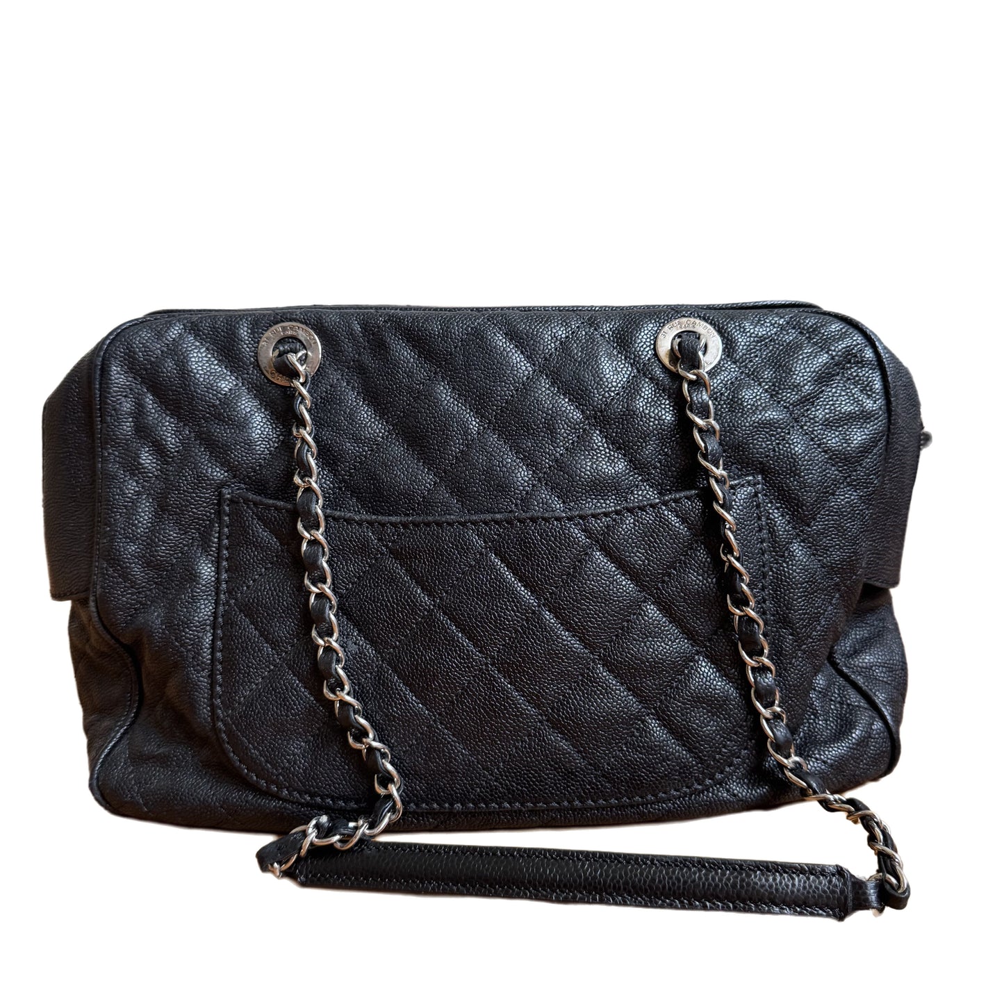 Chanel Paradoxal Camera Caviar Double Hardware Black Silver Leather Crossbody Bag