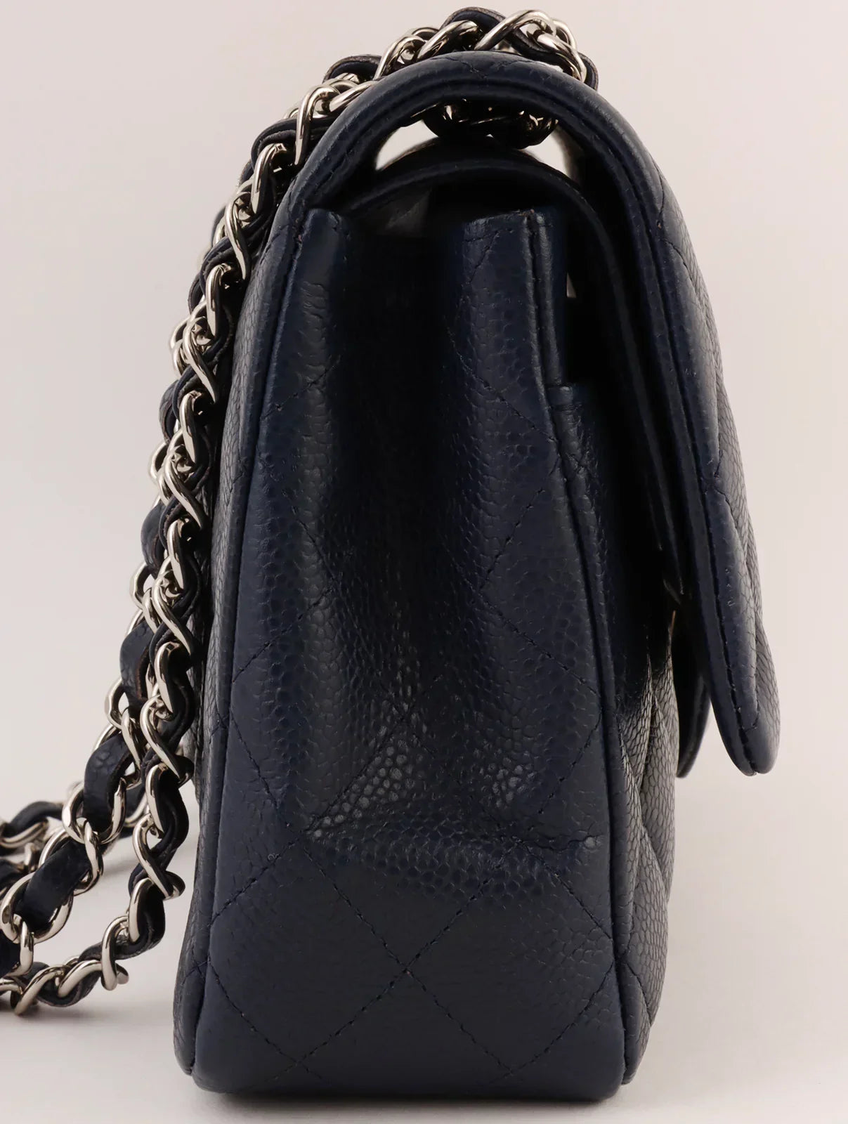 Chanel Around  Made Caviar Skin Classic New Chain Bag Cm Navy