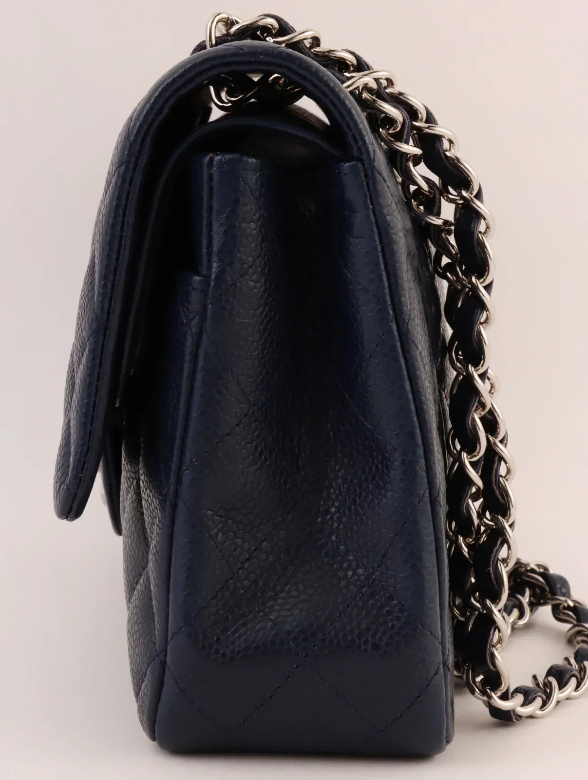 Chanel Around  Made Caviar Skin Classic New Chain Bag Cm Navy