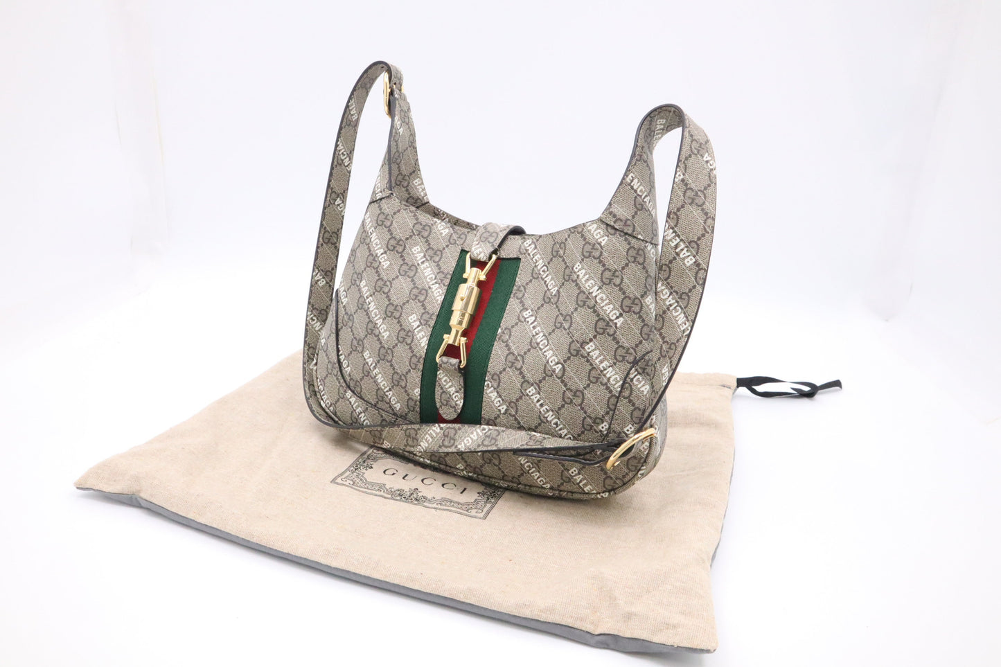 Gucci x Balenciaga Jackie GG Supreme Canvas Handbag