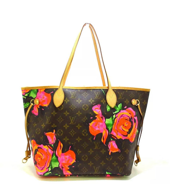 Louis Vuitton MM ROSE Monogram Neverfull Tote Bag