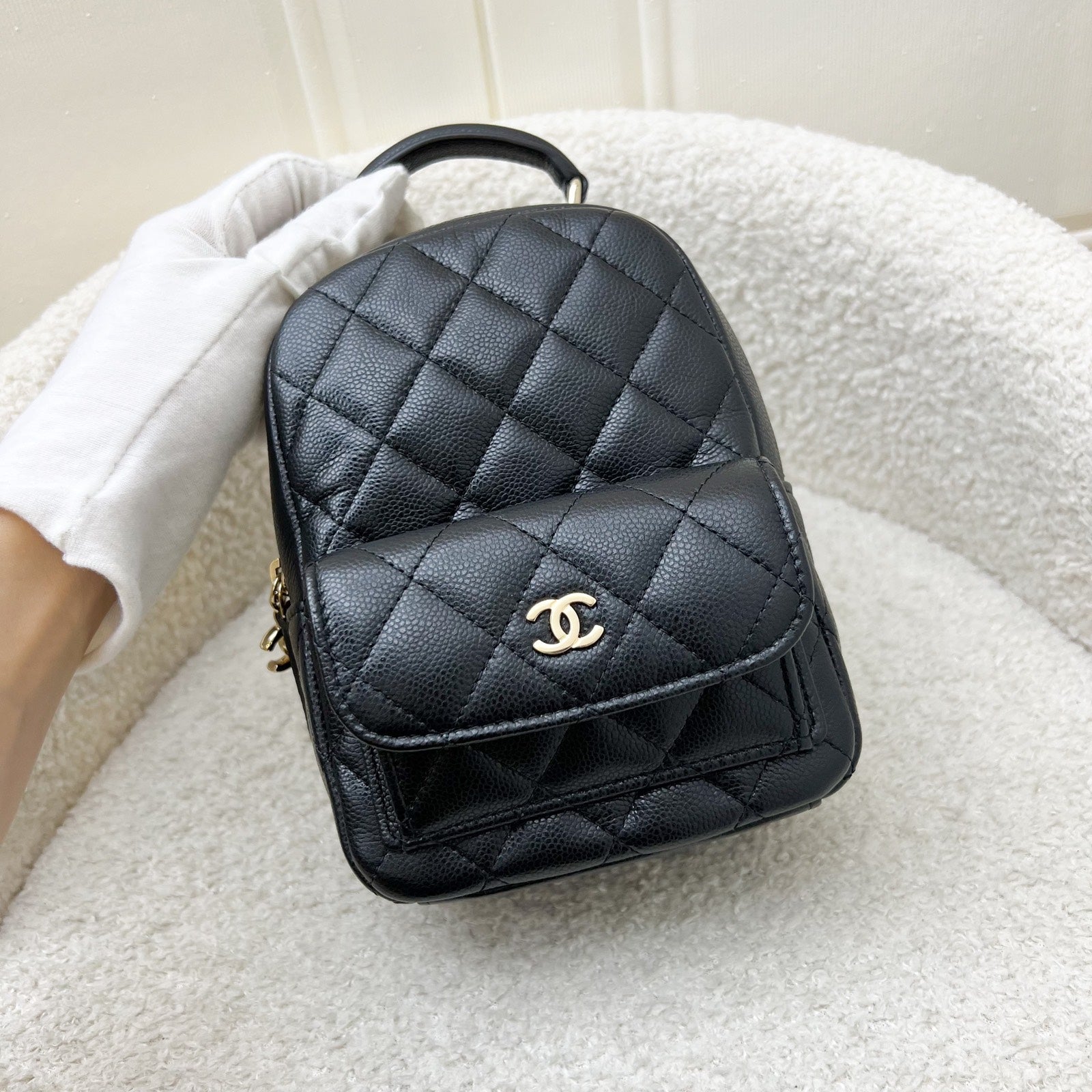 Chanel 24C Mini Backpack in Caviar and Lghw ( )