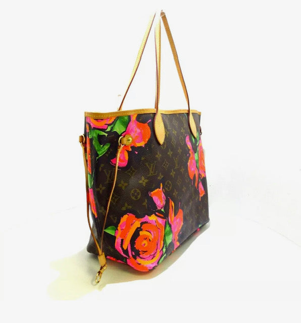 Louis Vuitton MM ROSE Monogram Neverfull Tote Bag