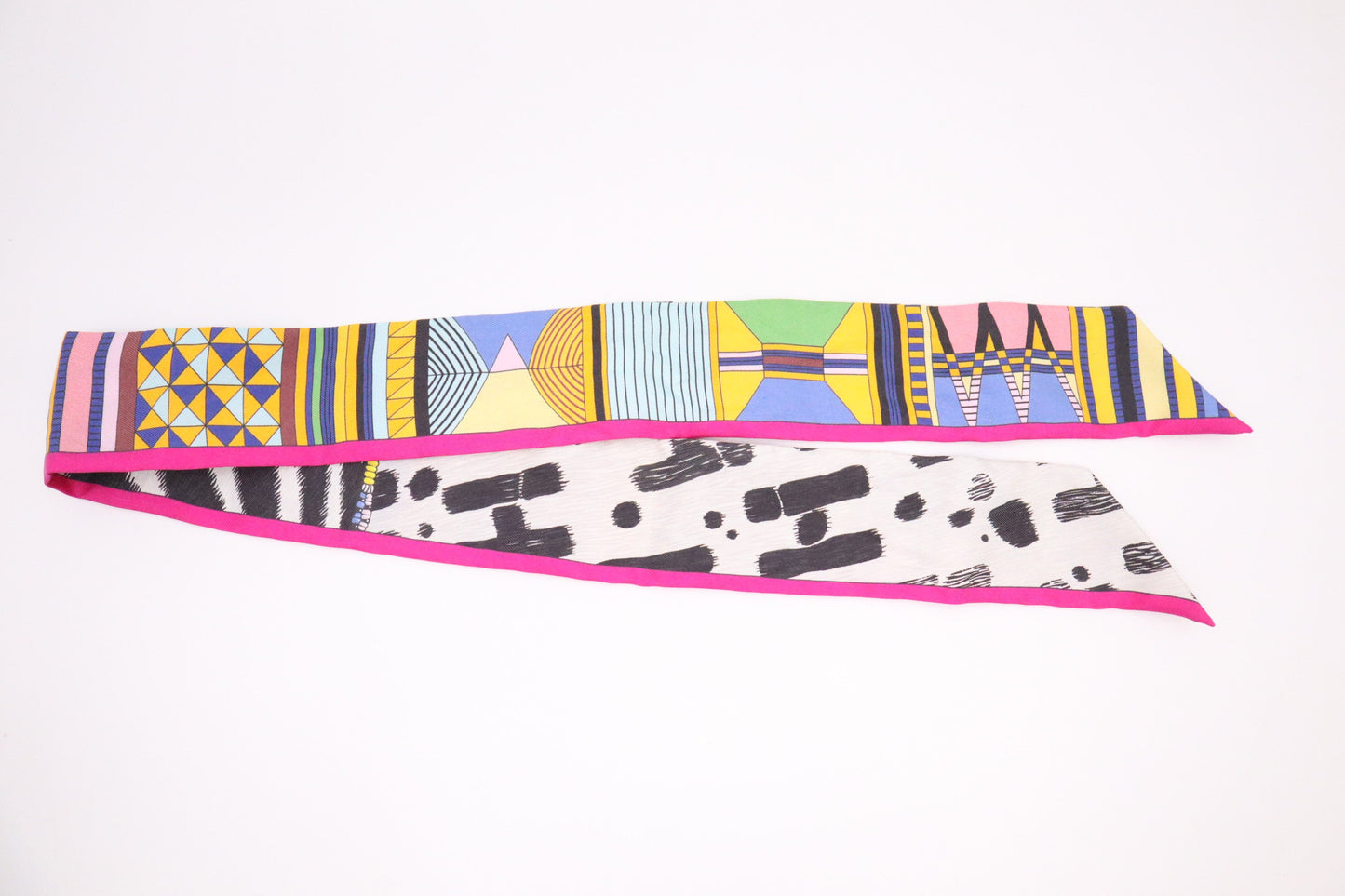 Hermes 'Pelages Et Camouflage' Twilly In Fuchsia And White Travel Bag
