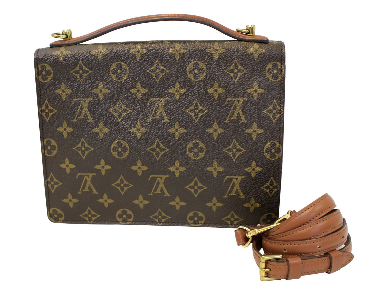 Louis Monceau Briefcase Bag Canvas Monogram Travel Bag