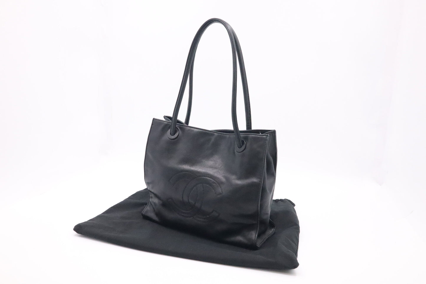 Chanel Black Leather 1 Tote Bag