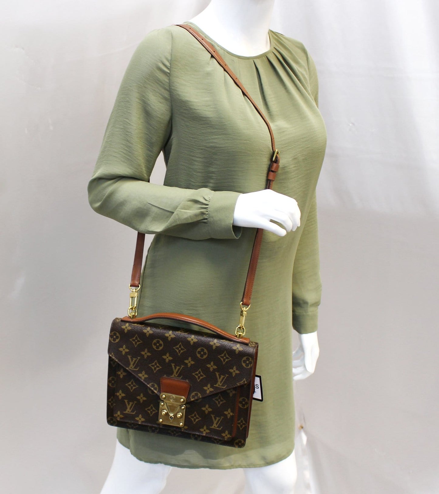 Louis Monceau Briefcase Bag Canvas Monogram Travel Bag