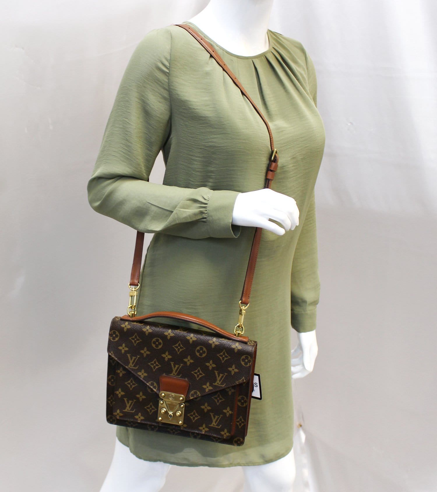 Louis Monceau Briefcase Bag Canvas Monogram Travel Bag