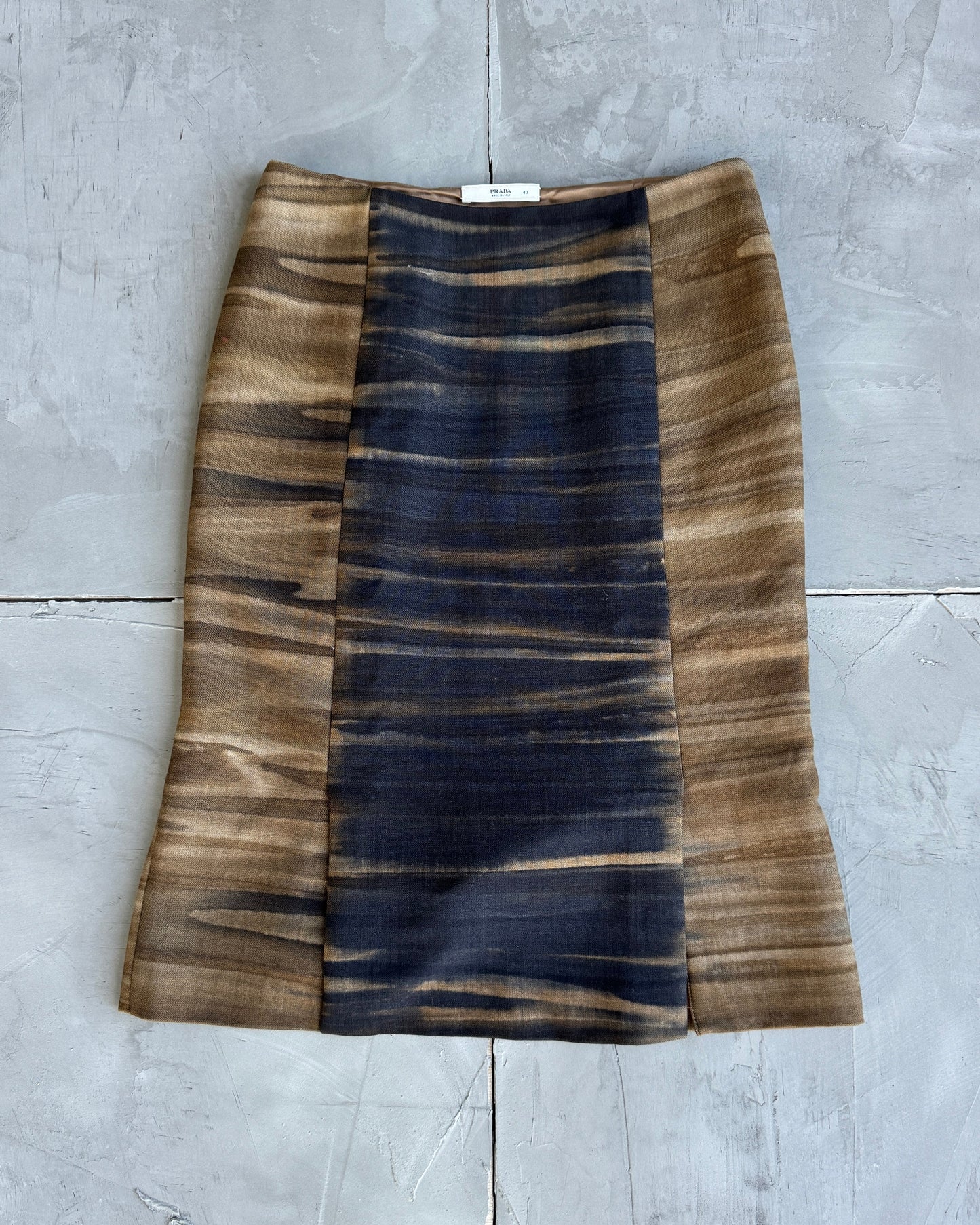 Prada Handbag Wool Midi Skirt - S Brown