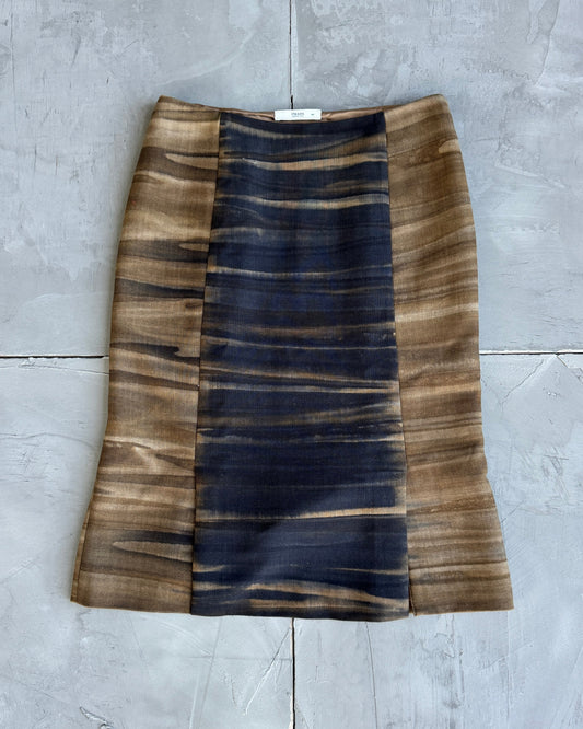 Prada Handbag Wool Midi Skirt - S Brown