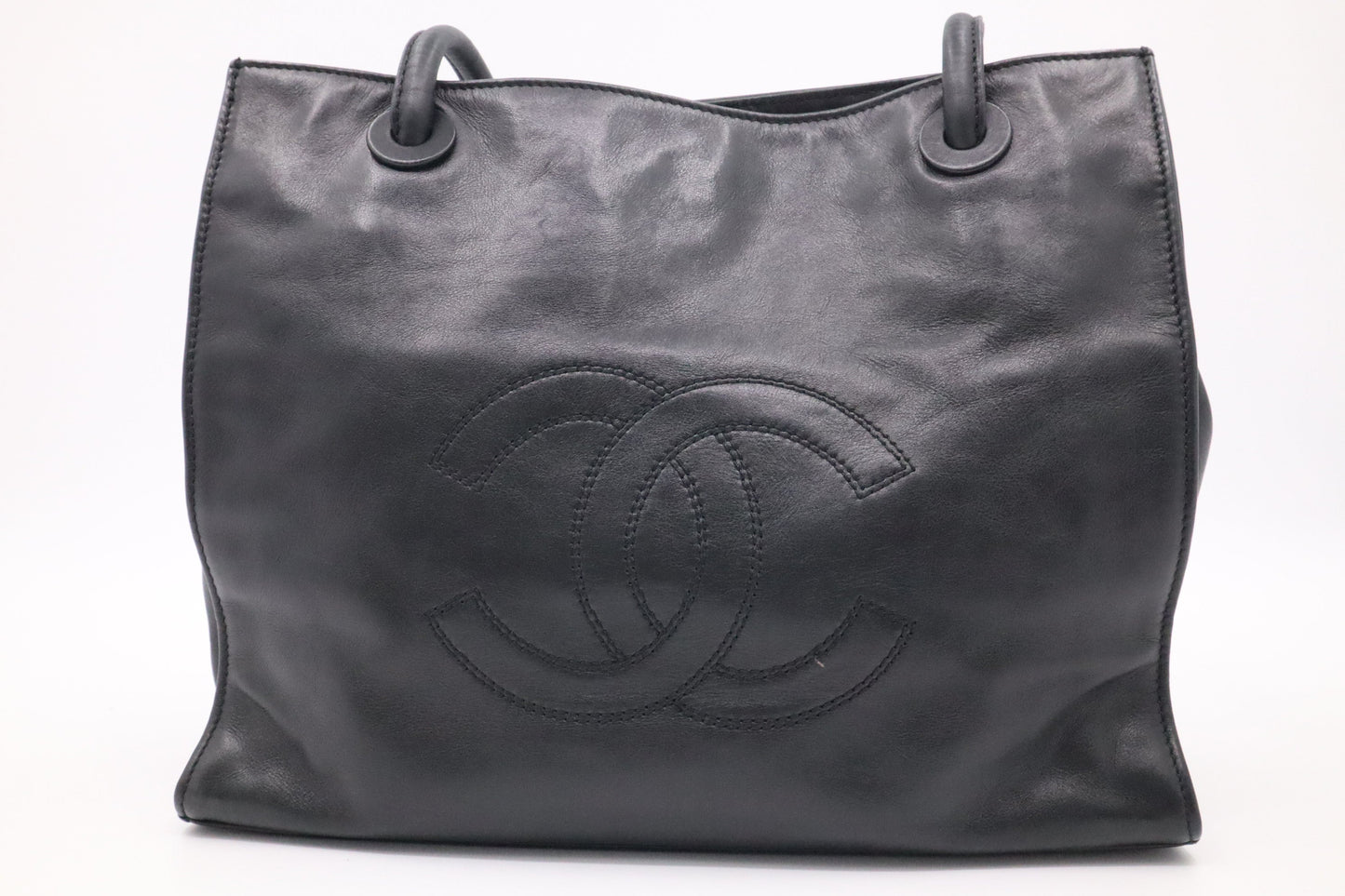 Chanel Black Leather 1 Tote Bag