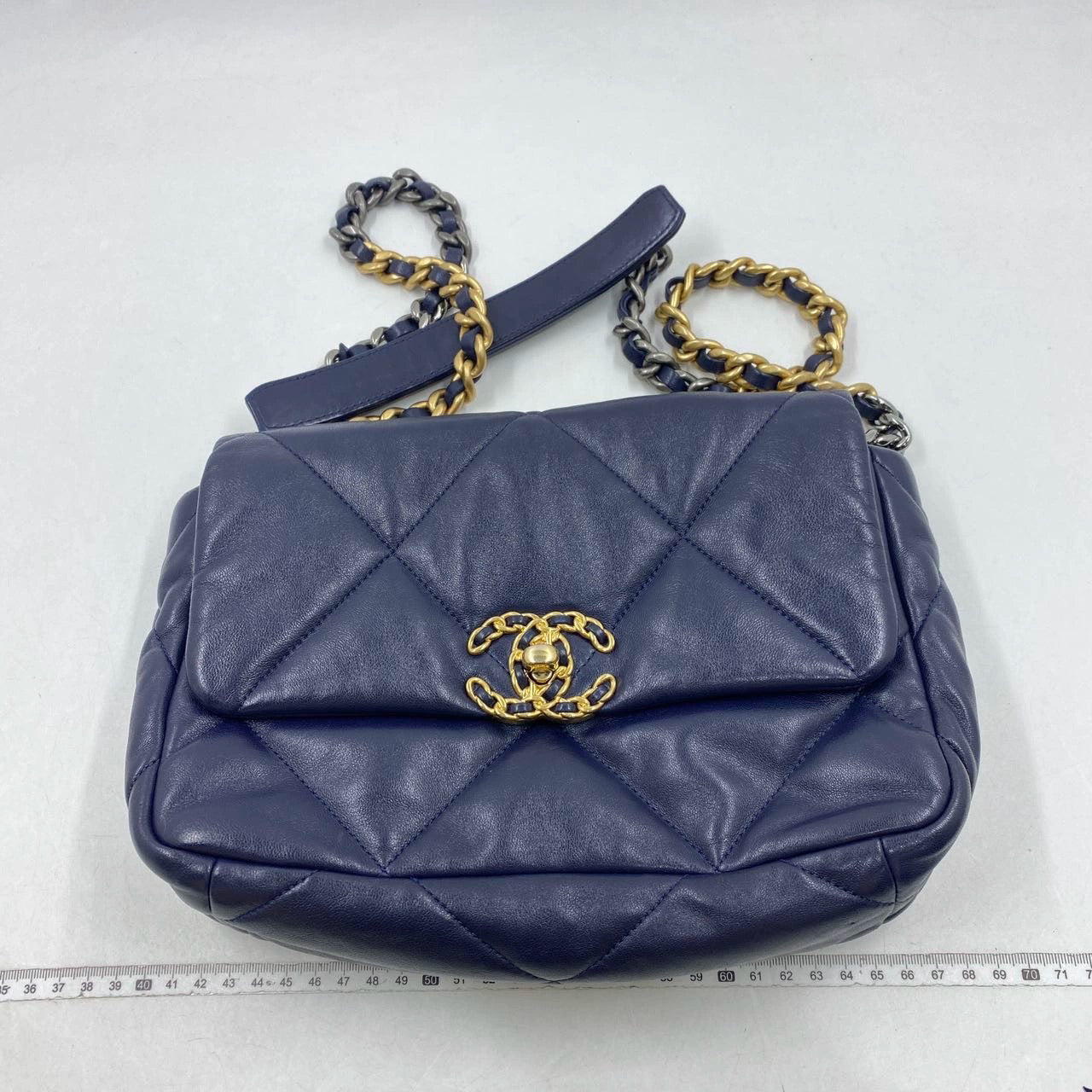 Chanel 19 Navy Hardware Gold Small Crossbody Bag
