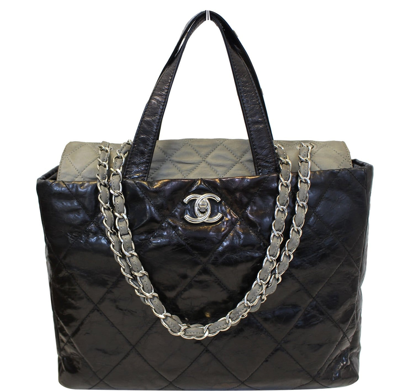 Chanel 2 Way Leather Black Travel Bag