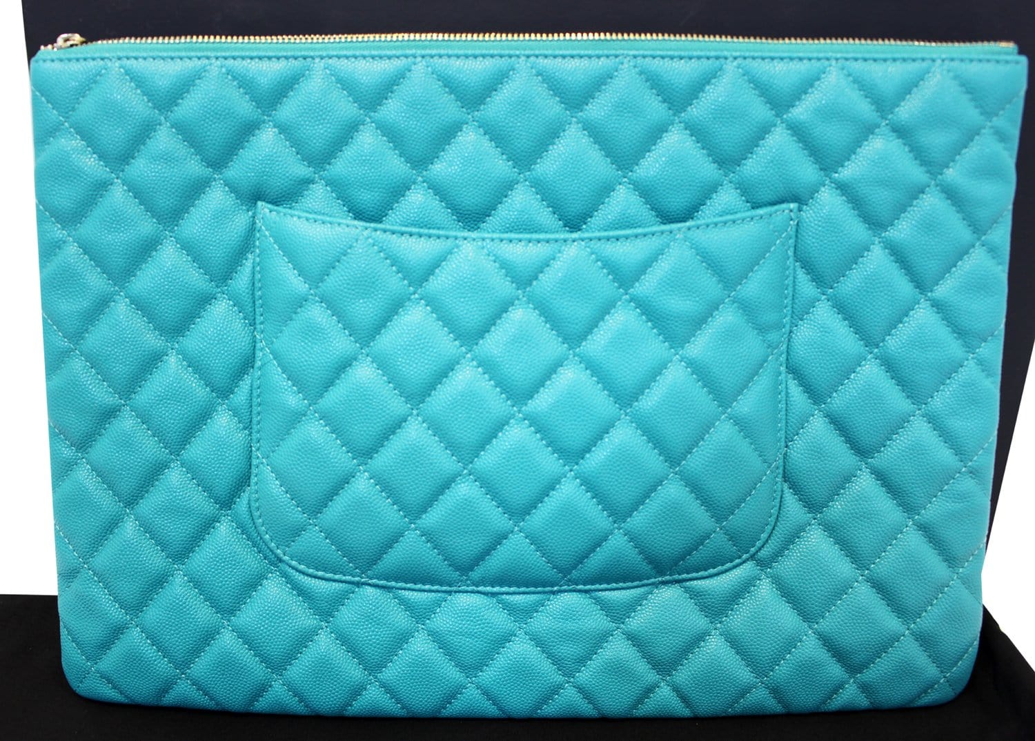 Chanel Turquoise Document Leather Travel Bag