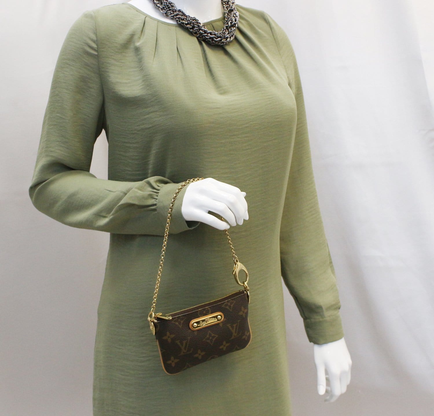 Louis Pochette Milla Pm Pouch Clutch Bag Canvas Monogram