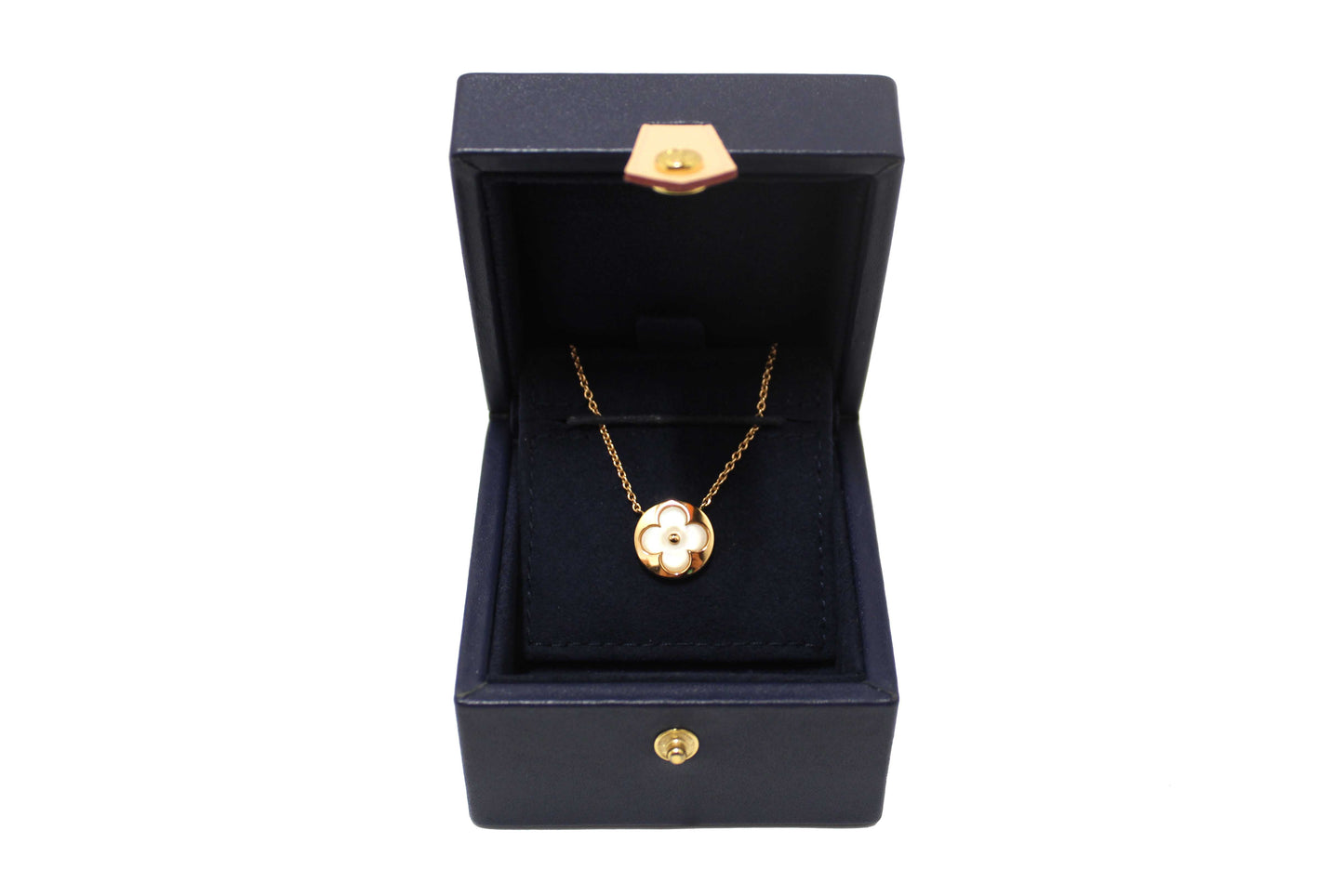 Louis Vuitton Pink Gold and White Mother-Of-Pearl Color Blossom Sun Pendant Necklace