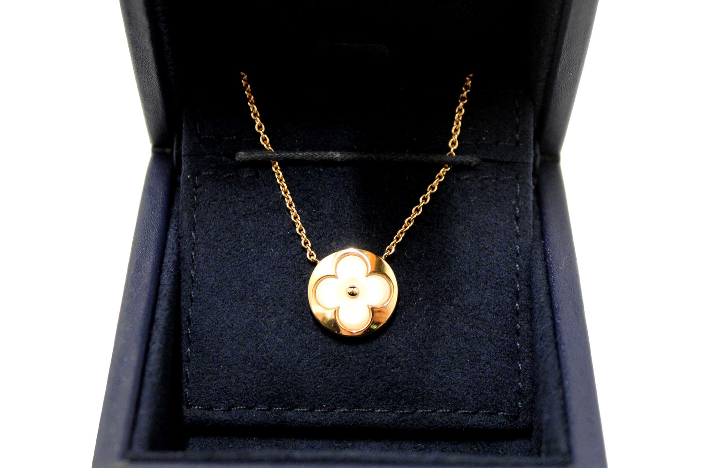 Louis Vuitton Pink Gold and White Mother-Of-Pearl Color Blossom Sun Pendant Necklace