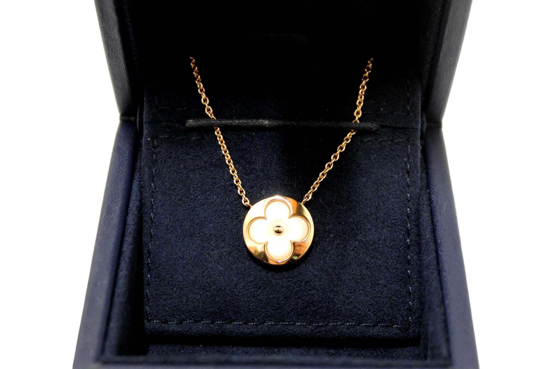 Louis Vuitton Pink Gold and White Mother-Of-Pearl Color Blossom Sun Pendant Necklace