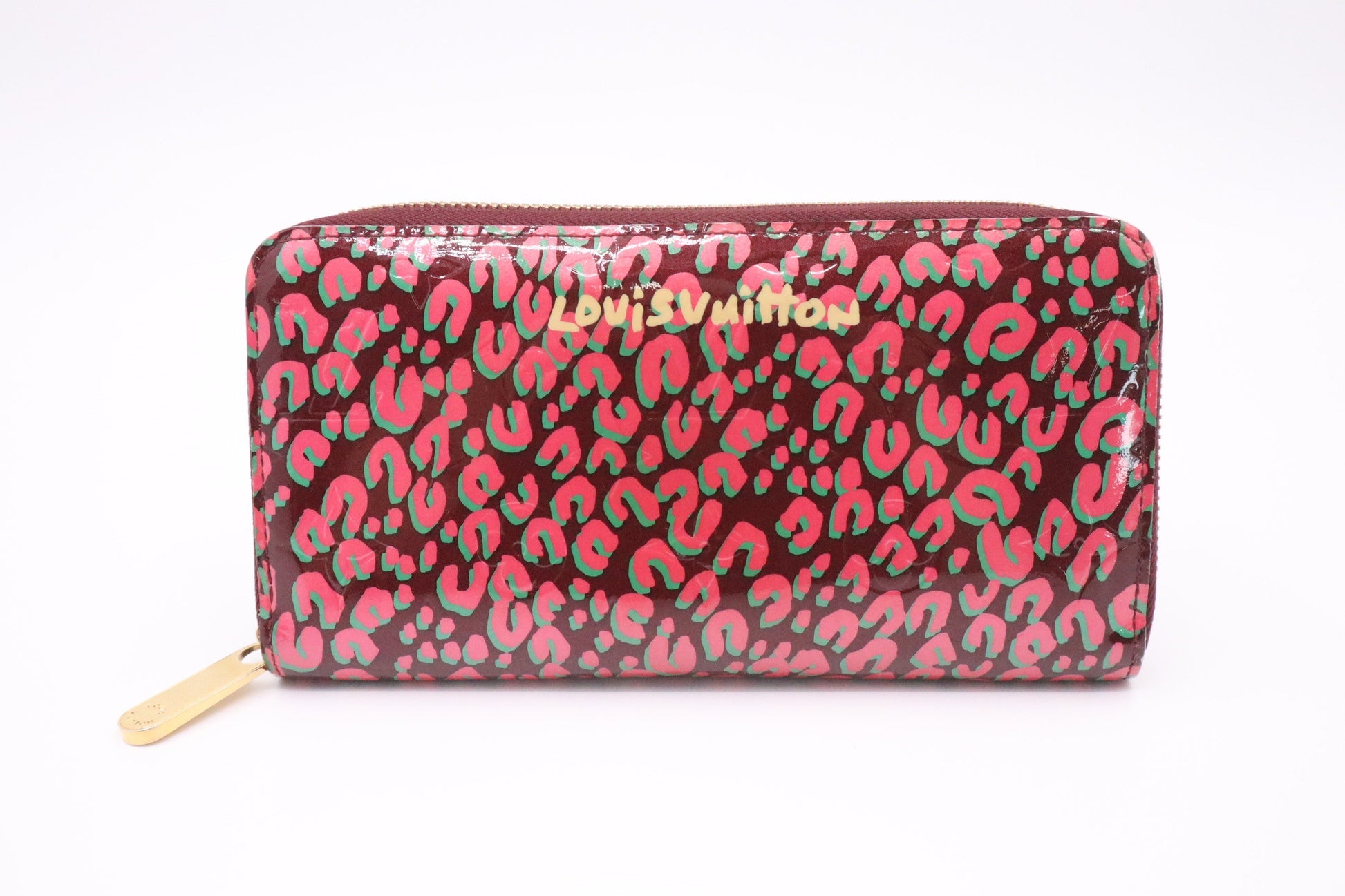 Louis Vuitton Long Zippy Leopard Print Vernis Leather Wallet Case