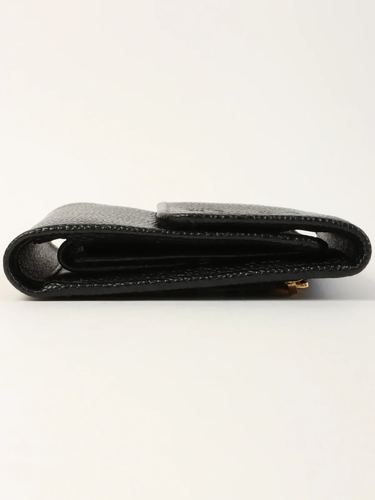 CHANEL Around 2001 Made Caviar Skin Cc Mark Stitch Wallet Black