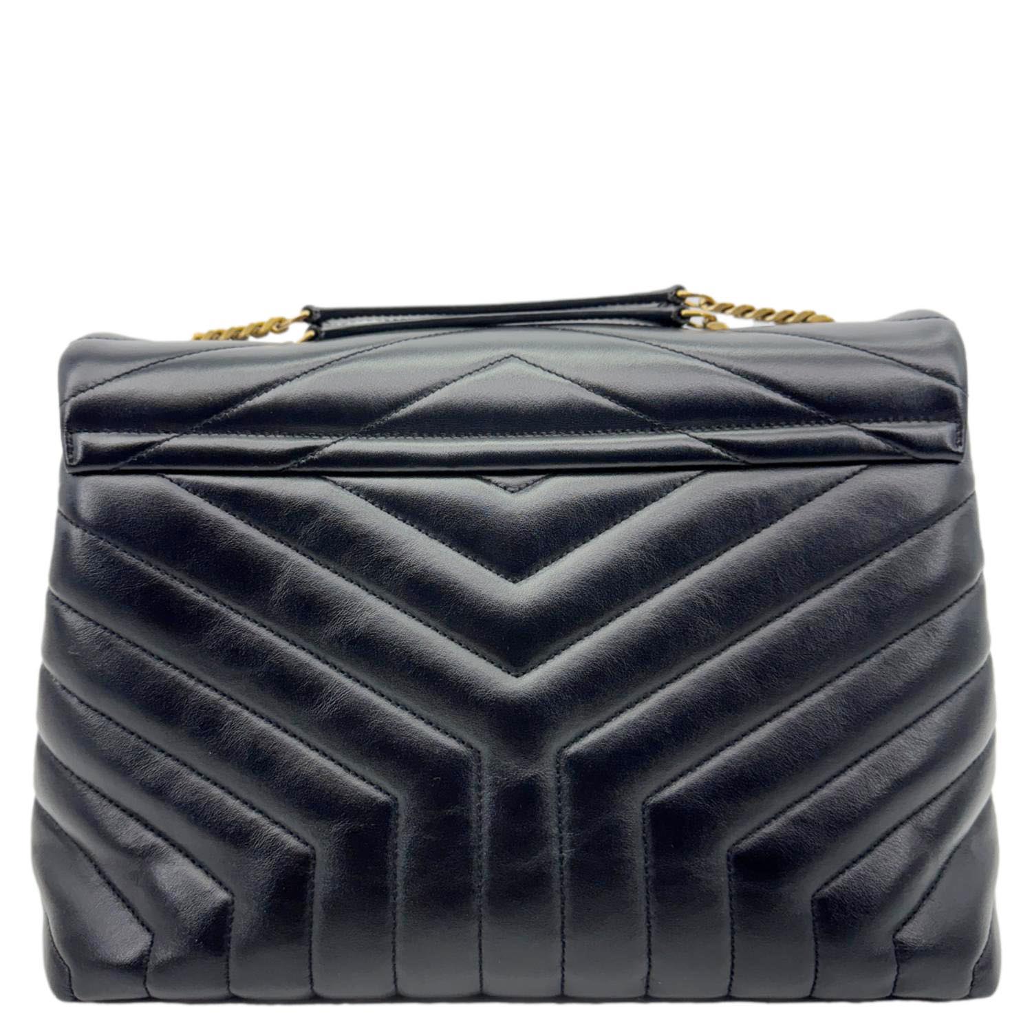 YSL Saint Laurent Yves Loulou Crossbody Bag Leather Quilted Black Loulou Medium 8
