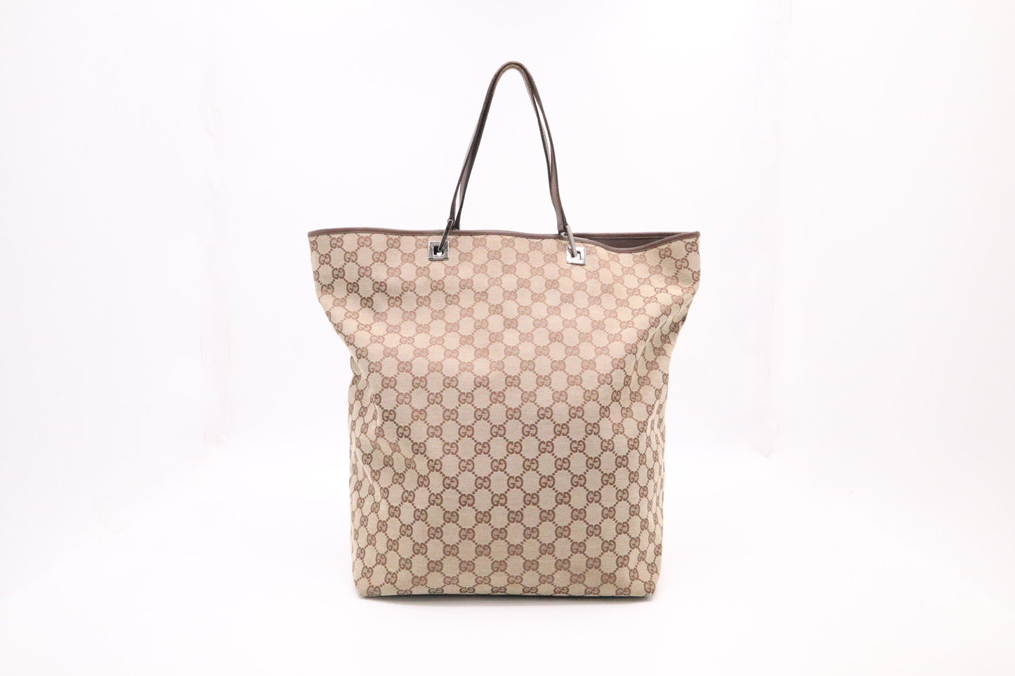 Gucci Tote In Canvas Brown Tote Bag