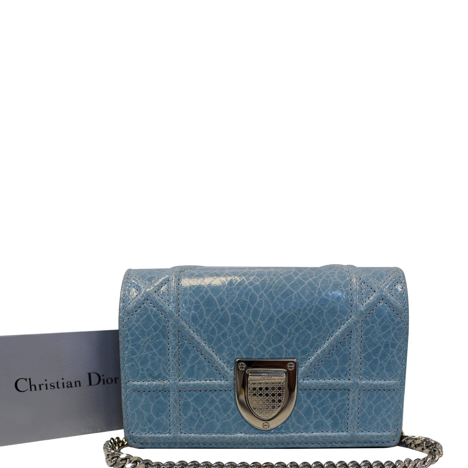 Dior Ua ama Crossbody Bag Leather Blue Mini