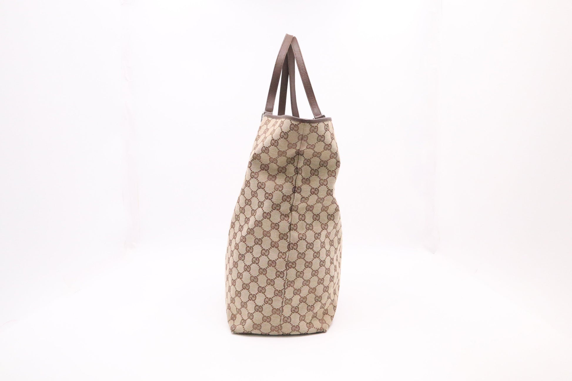 Gucci Tote In Canvas Brown Tote Bag