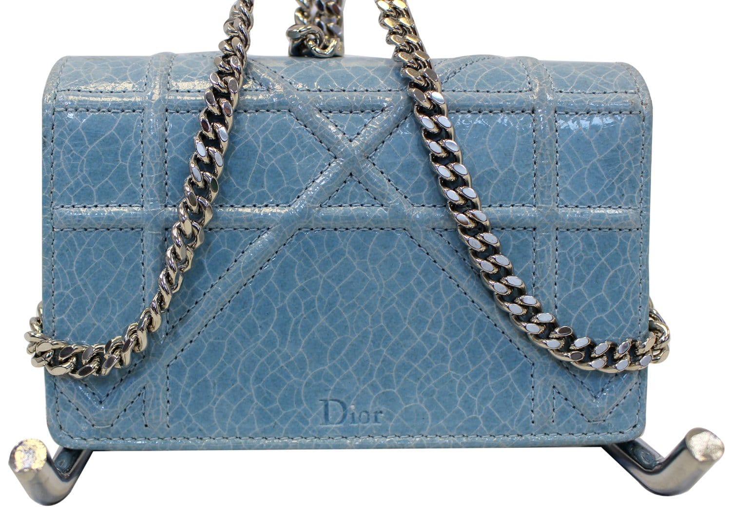 Dior Ua ama Crossbody Bag Leather Blue Mini