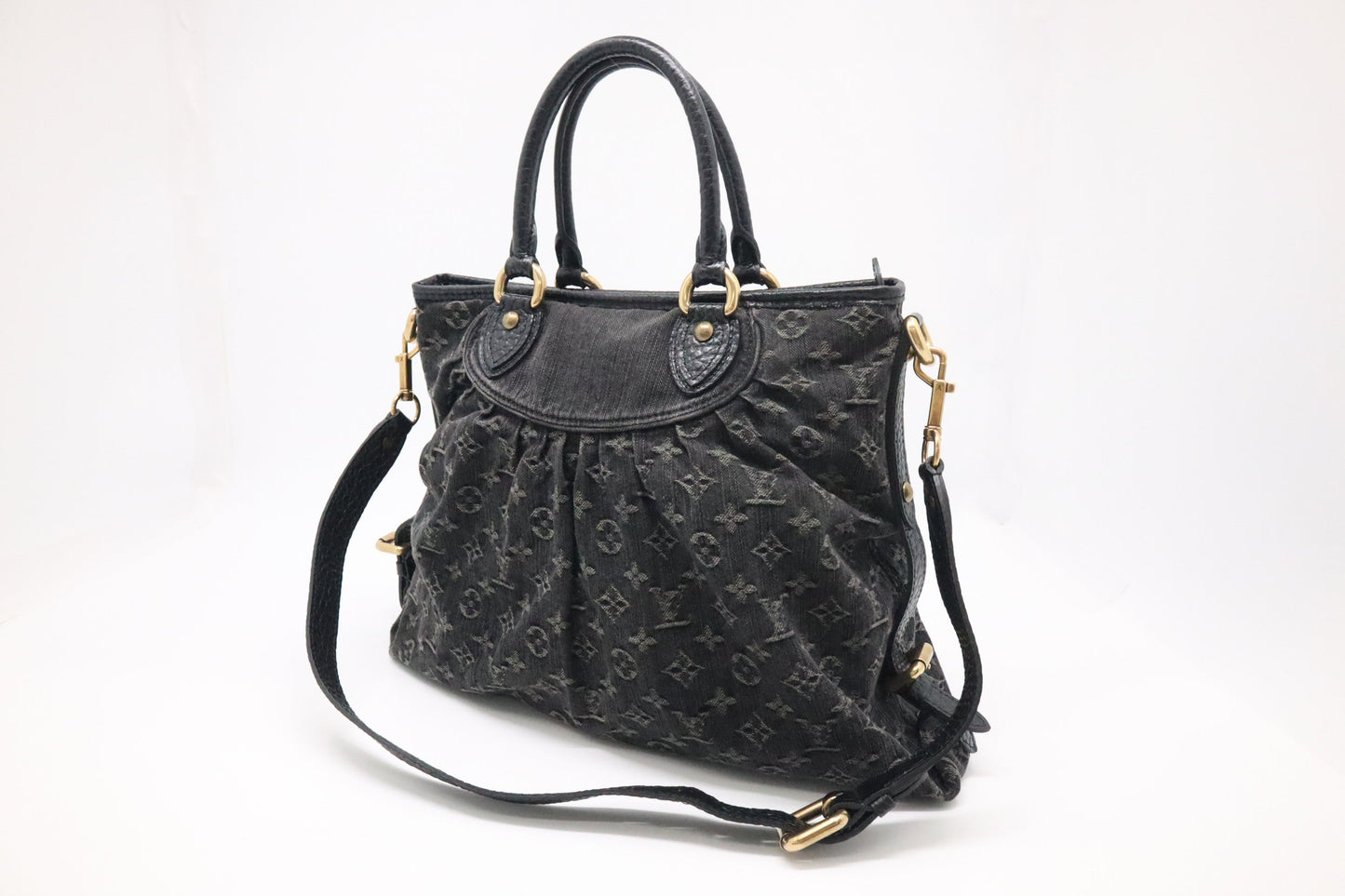 Louis Vuitton Neo Cabby GM Denim Monogram Black Handbag
