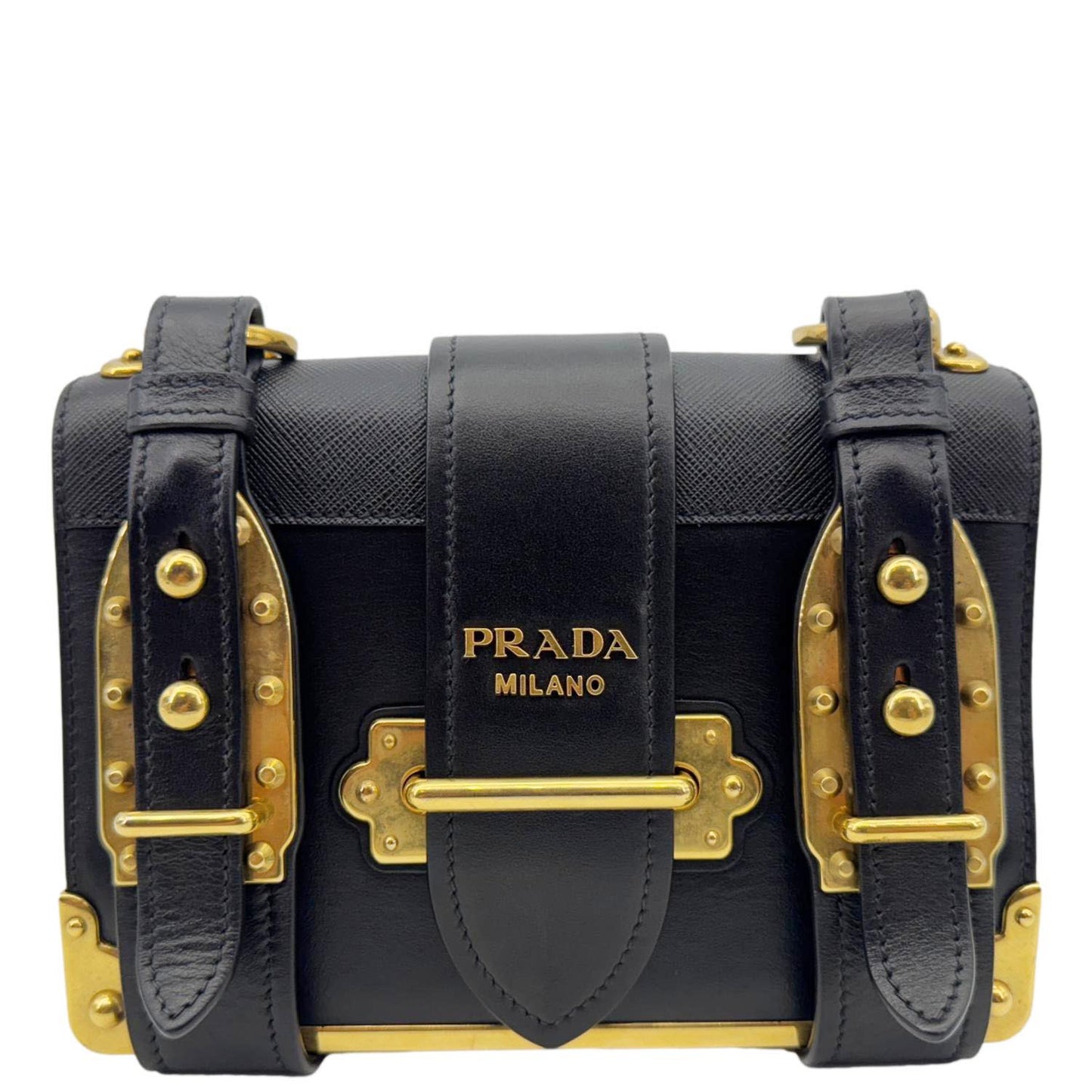 Cahier City Calfskin Shoulder Bag Leather Black