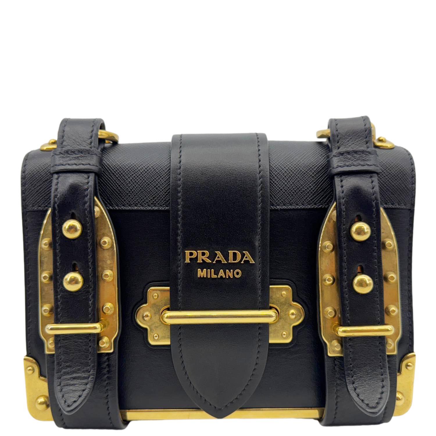 Cahier City Calfskin Shoulder Bag Leather Black