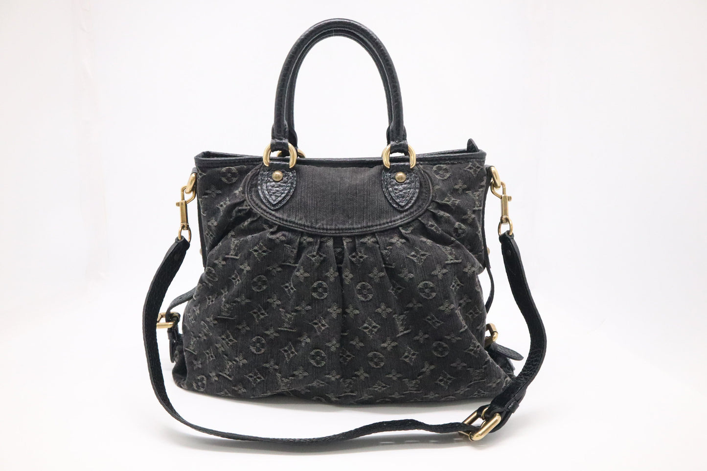 Louis Vuitton Neo Cabby GM Denim Monogram Black Handbag
