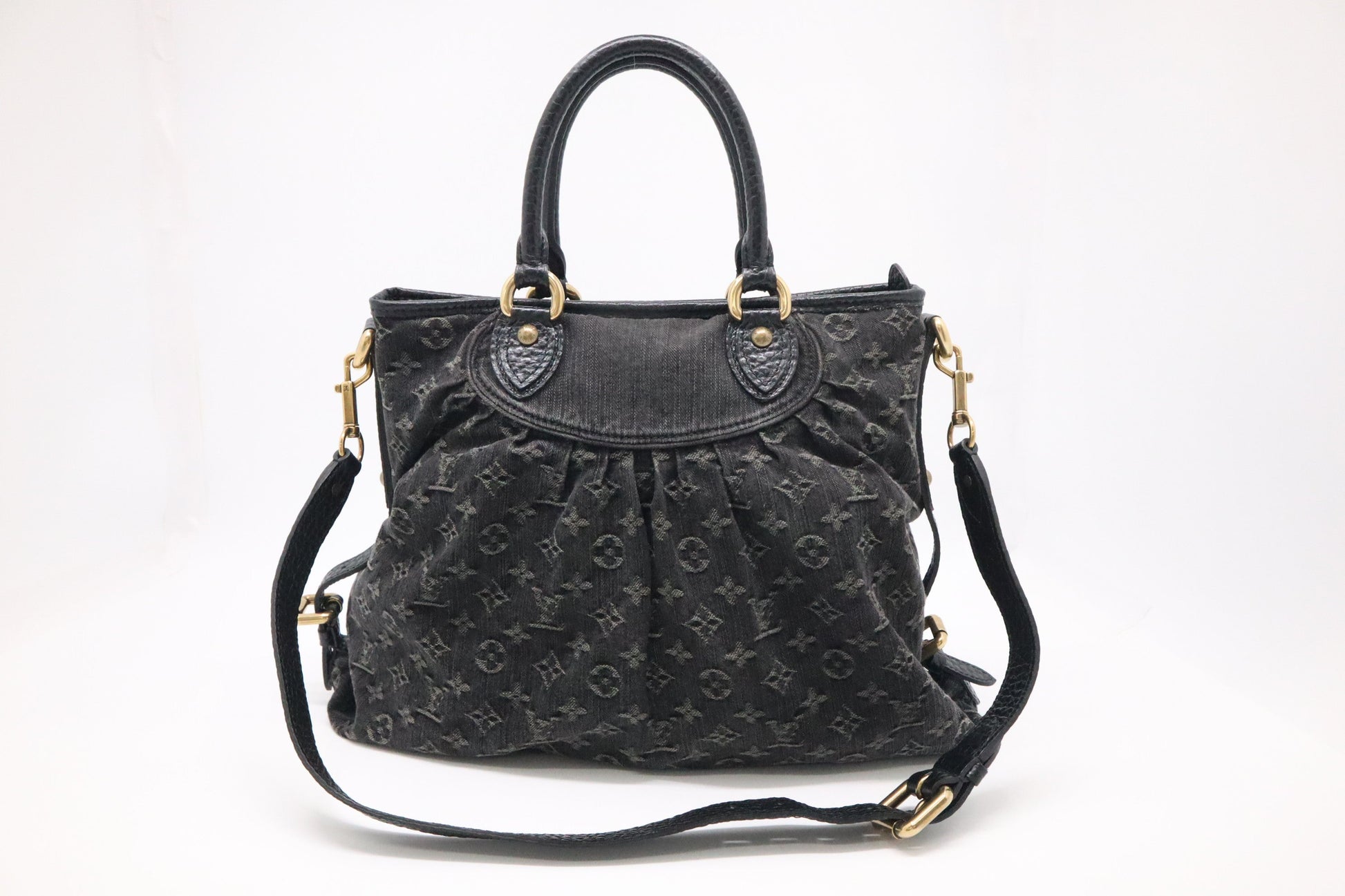 Louis Vuitton Neo Cabby GM Denim Monogram Black Handbag