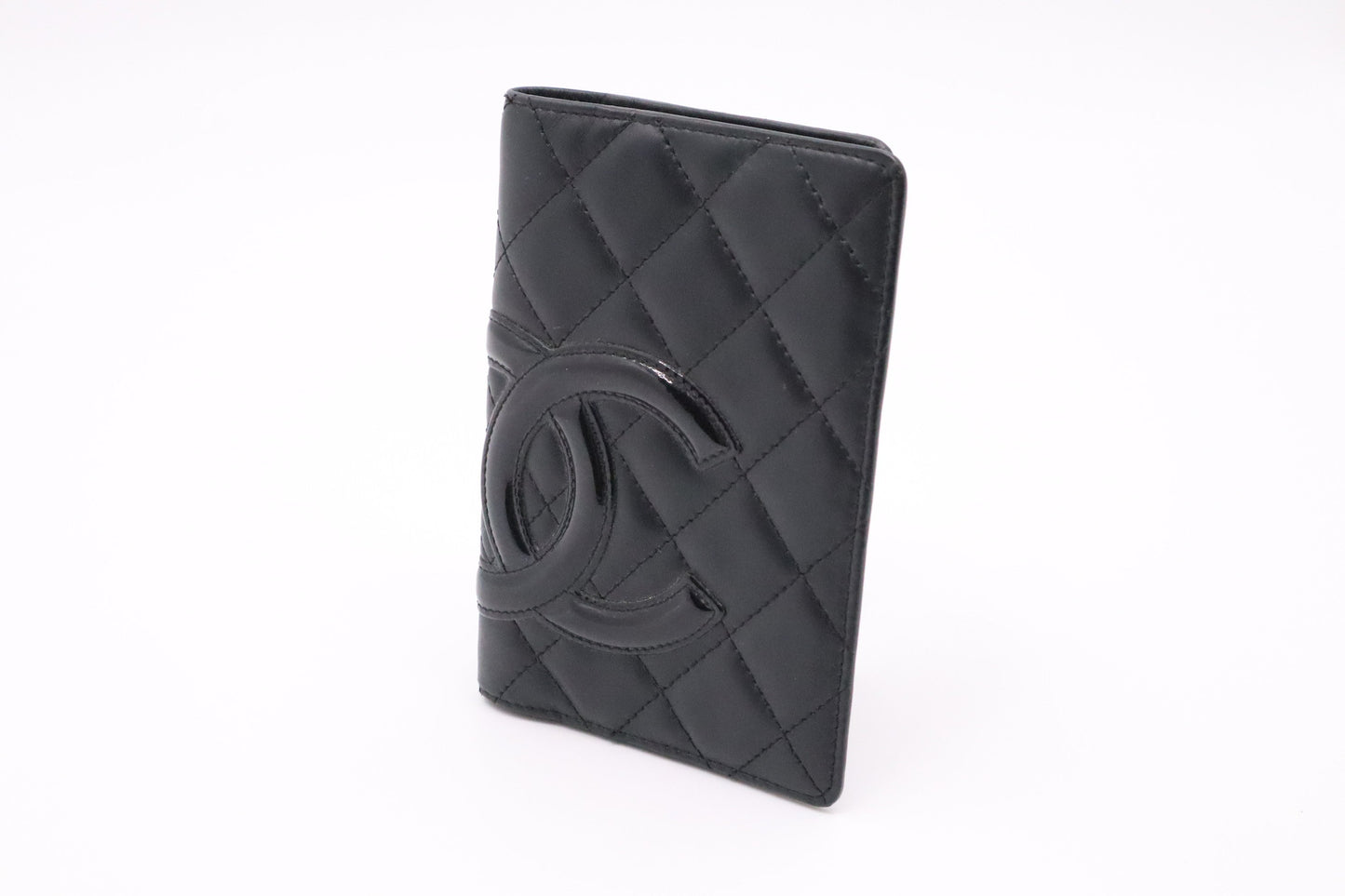 Chanel Cambon Passport Black Leather Wallet Case