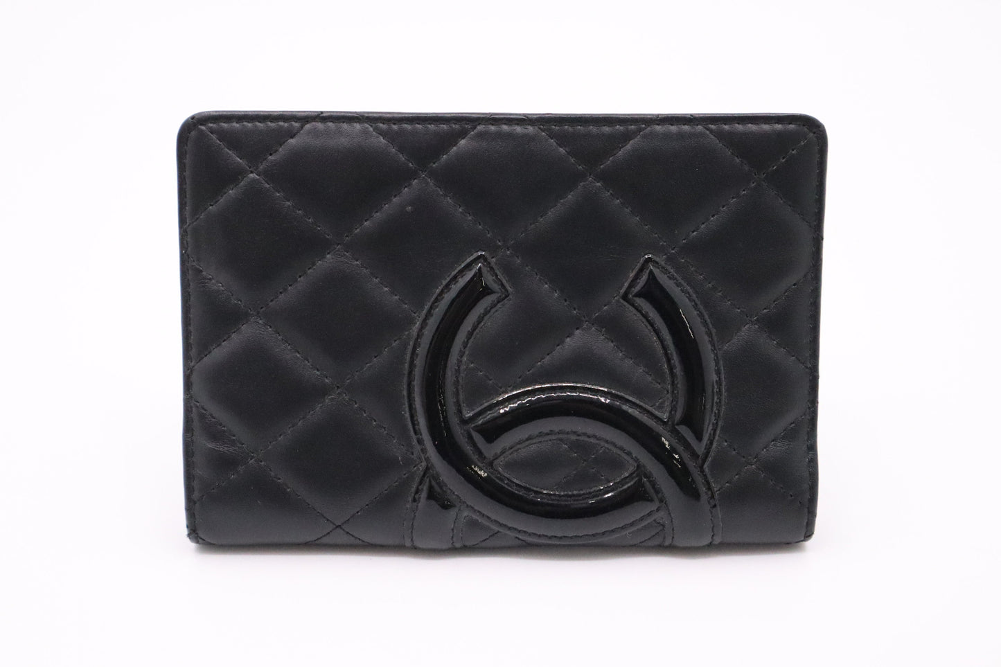 Chanel Cambon Passport Black Leather Wallet Case