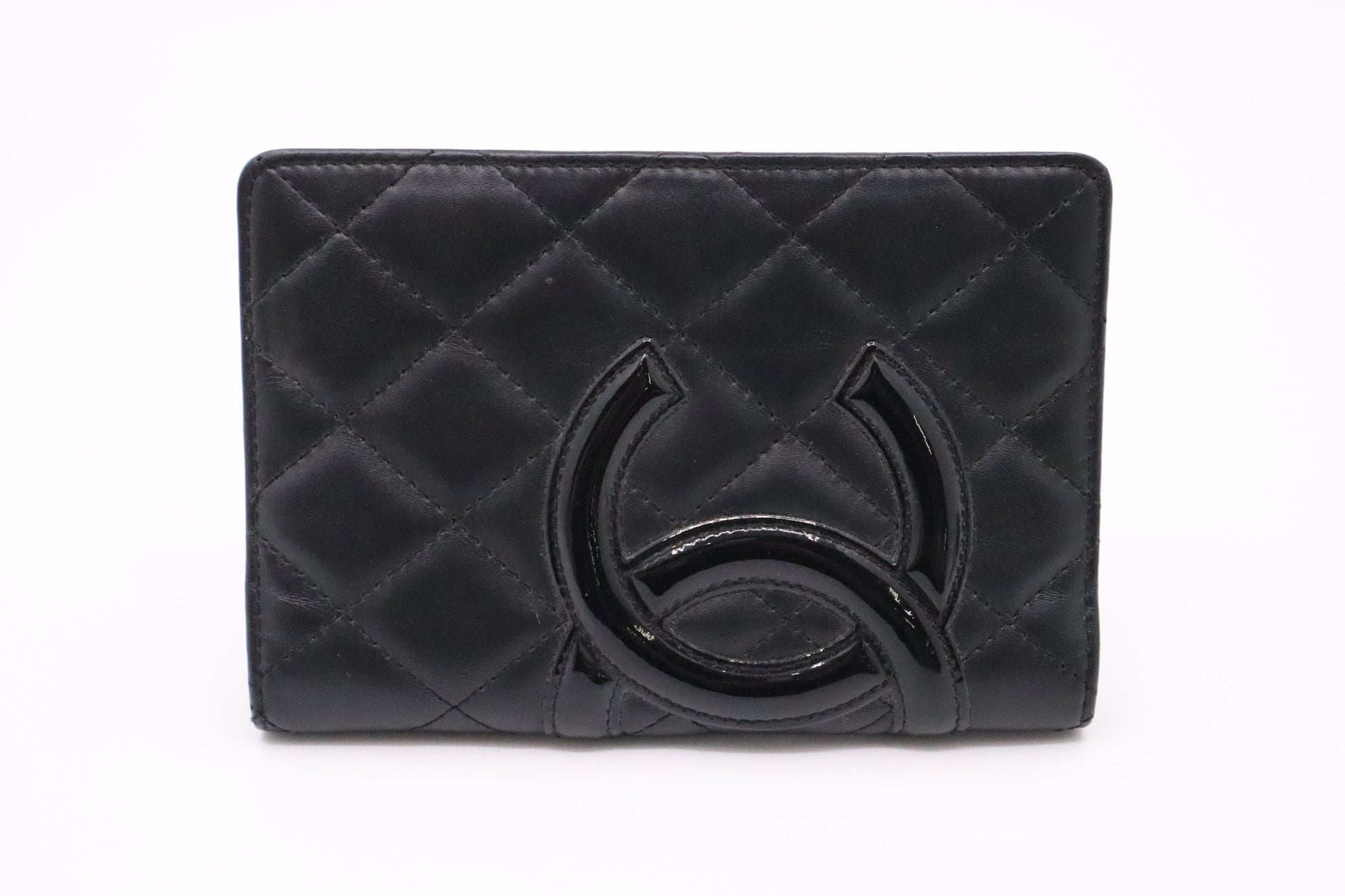 Chanel Cambon Passport Black Leather Wallet Case