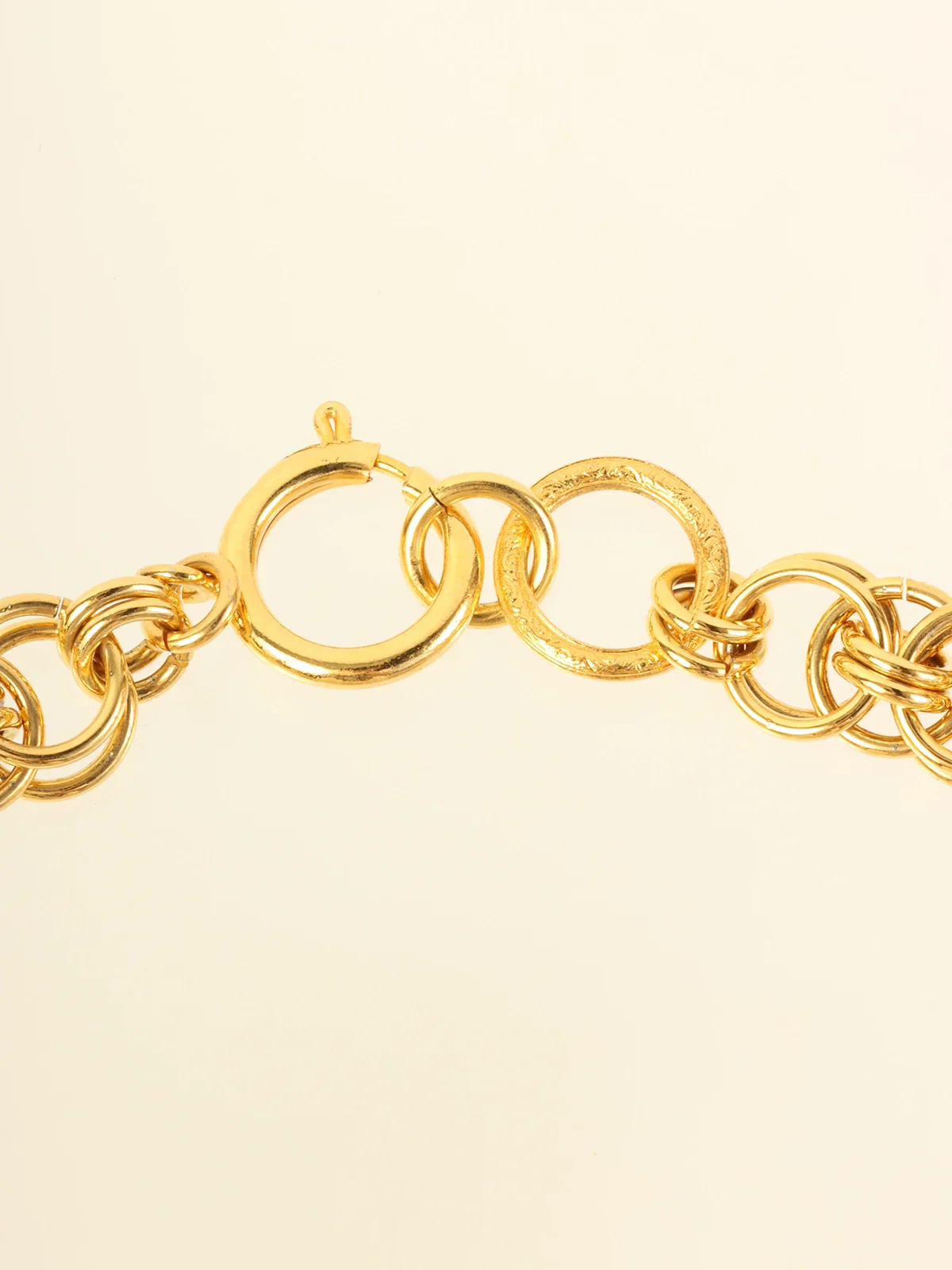 Chanel Bird Cage Cc Mark Swing Necklace Gold