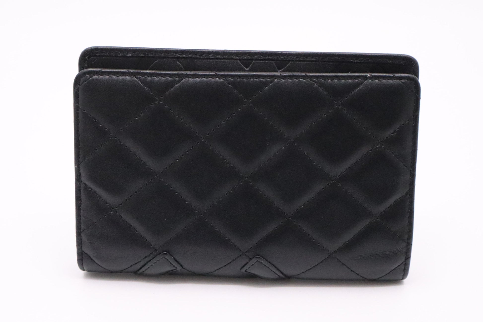 Chanel Cambon Passport Black Leather Wallet Case