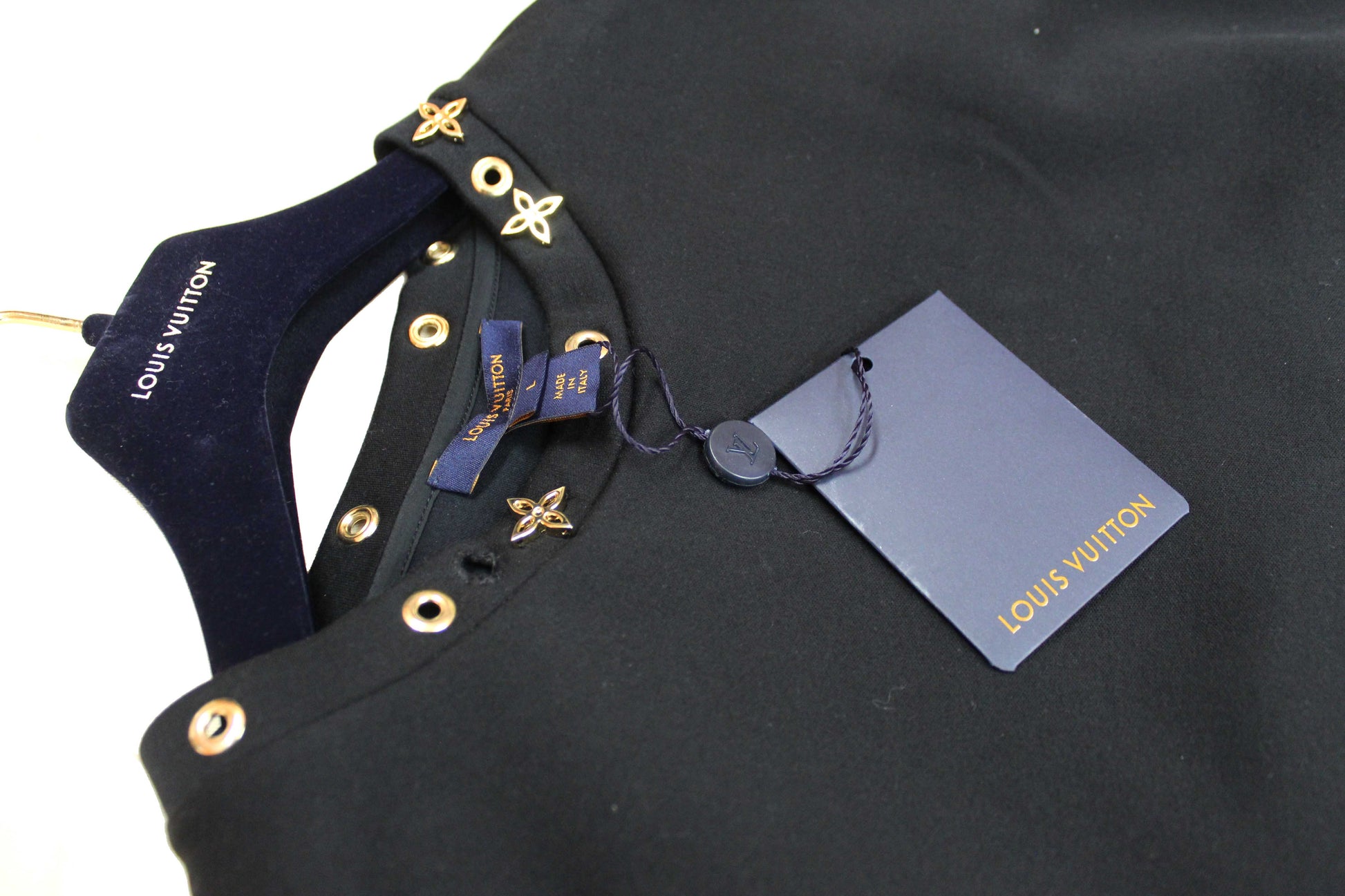 Louis Vuitton Black and Leopard Mini Dress size L