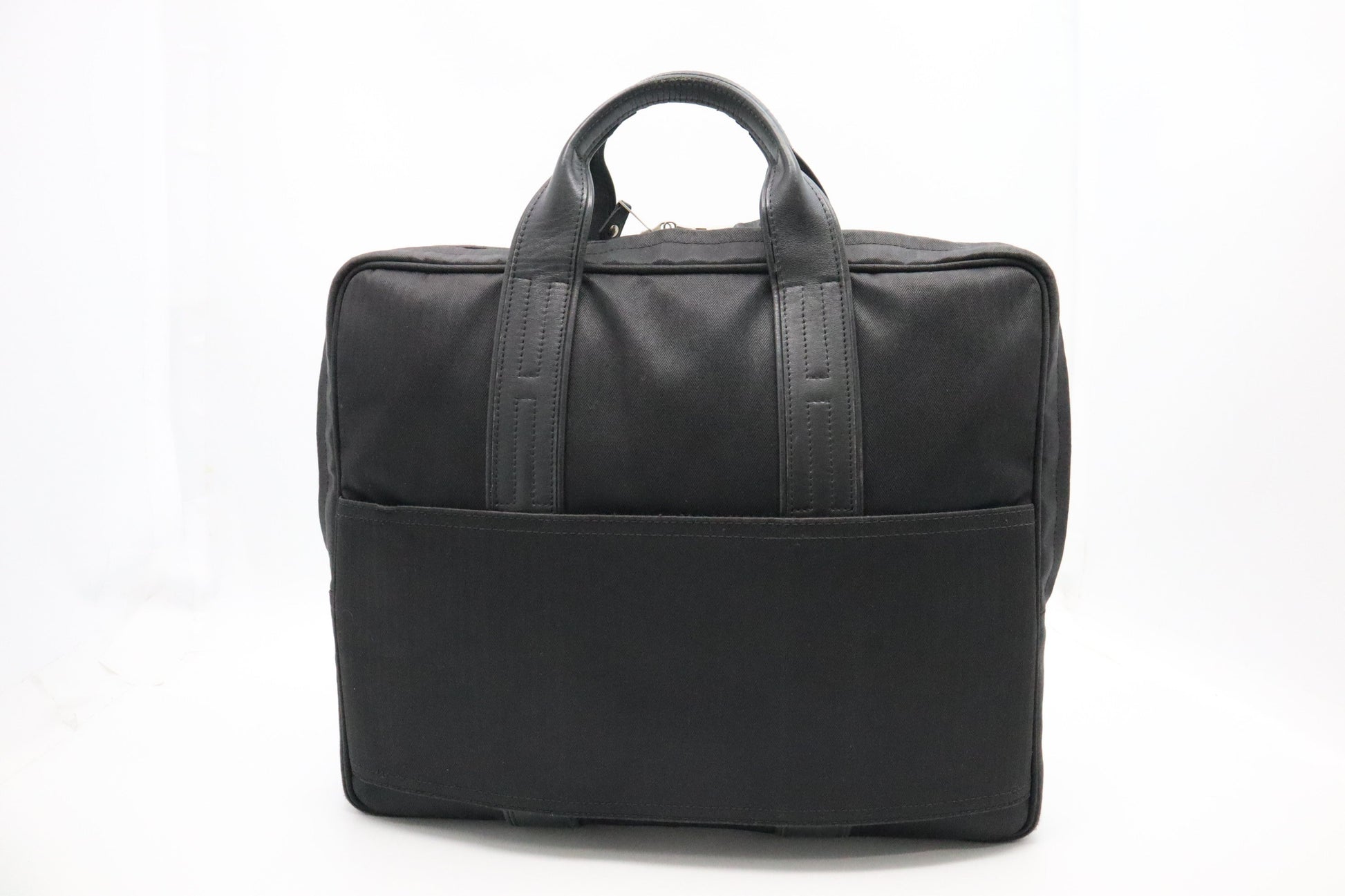 Hermes Acapulco Ordinateur Briefcase In Handbag Canvas Black Travel Bag