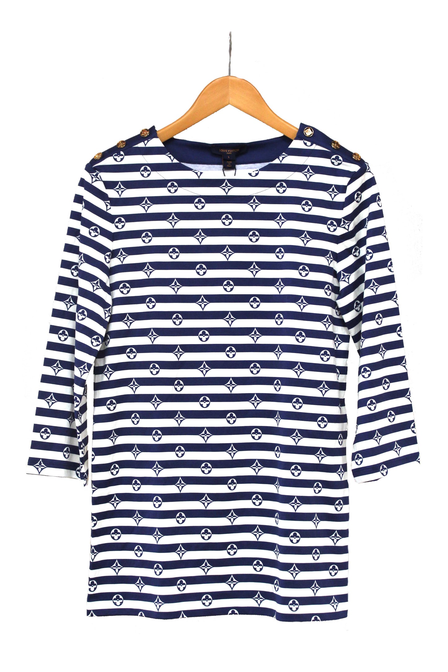 NEW  Louis Vuitton Blue and White Striped Long Sleeve T-shirt size L