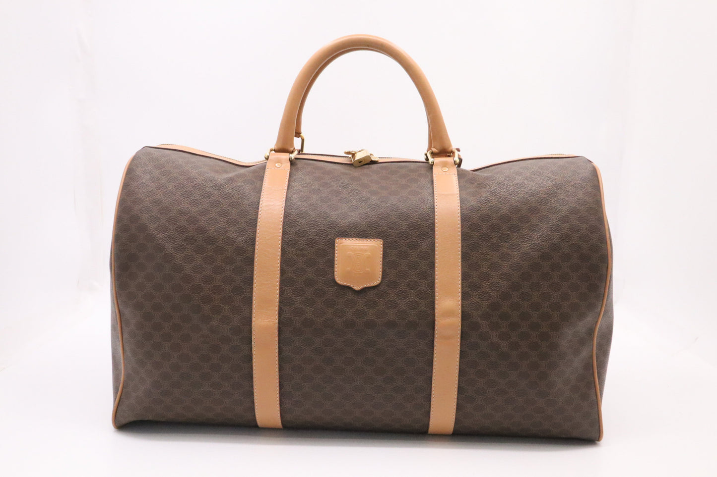 Celine Duffle Bag In Macadam Canvas Brown Travel Bag