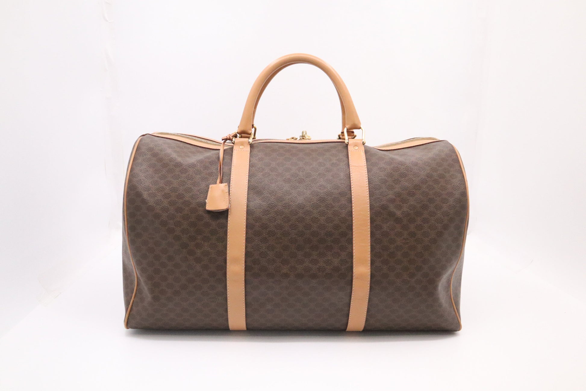 Celine Duffle Bag In Macadam Canvas Brown Travel Bag