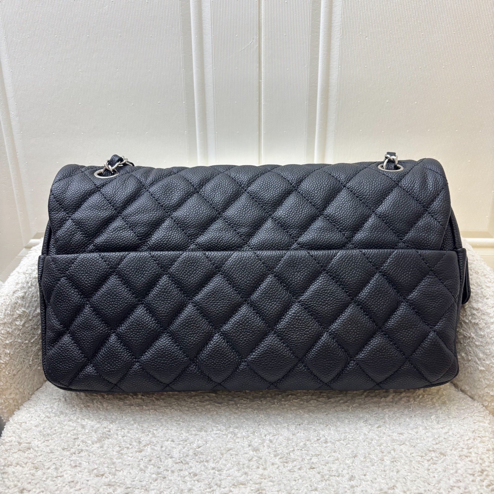Chanel Easy Caviar Jumbo Flap In Black Caviar And Shw Bag
