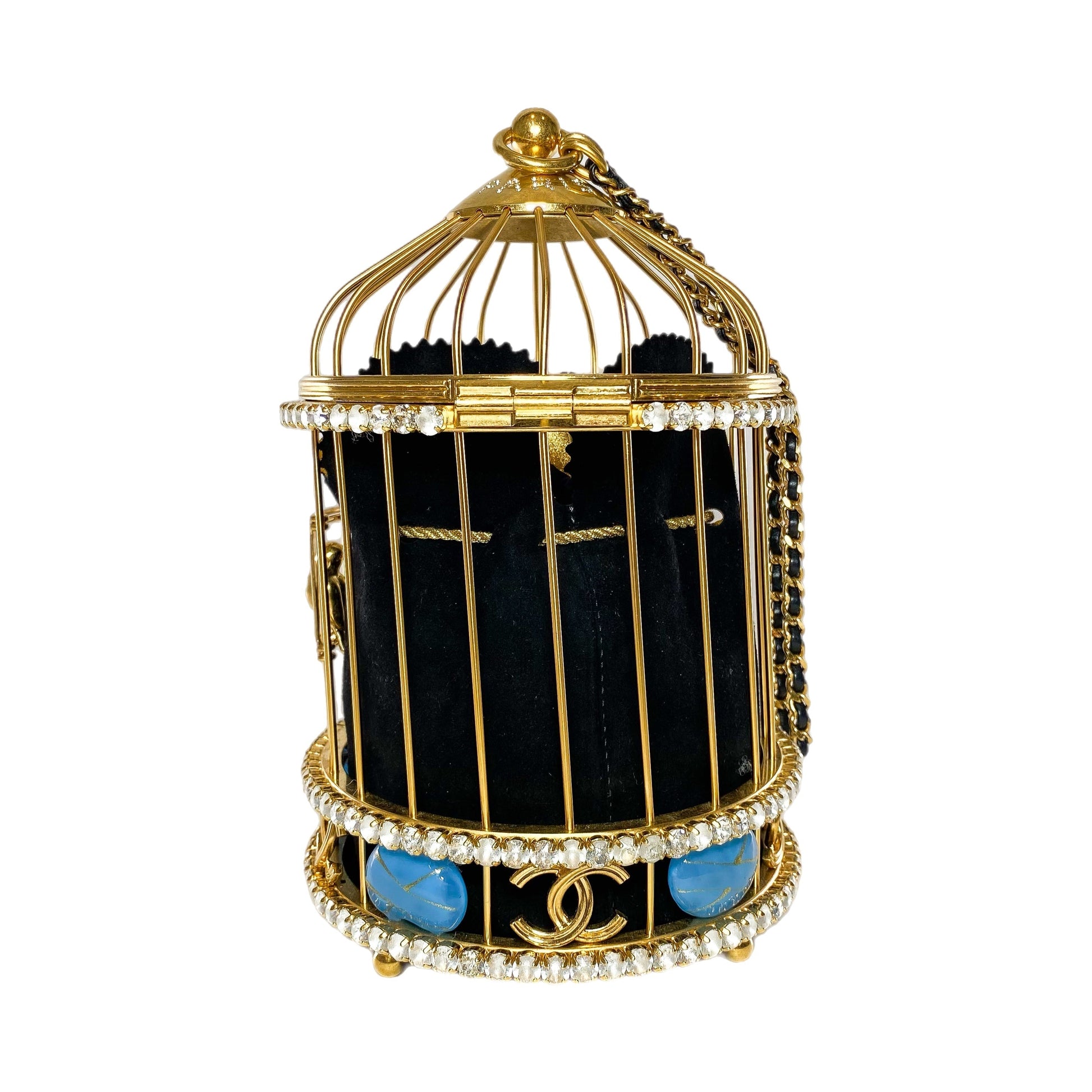Chanel Runway Gold Crystal Birdcage Minaudière
