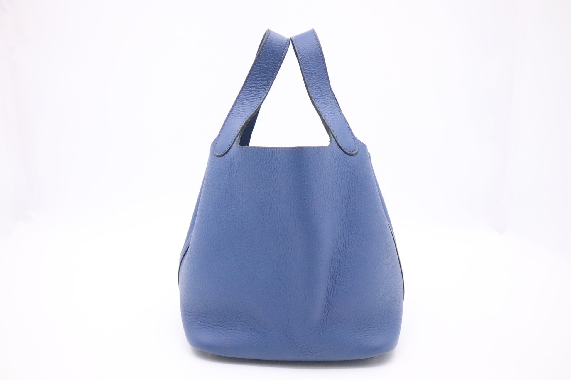 Hermes Picotin In Dark Handbag Leather Blue Travel Bag